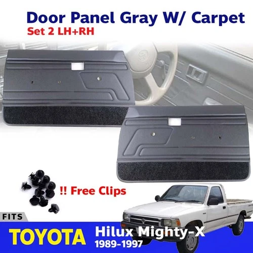 Door Panel Gray W/Carpet Fits Toyota Hilux LN85 LN100 MK3 89-95 Pair 51c0