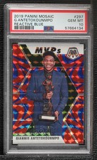 2019-20 Mosaic MVPs Reactive Blue Prizm Giannis Antetokounmpo PSA 10 GEM MT 1b0