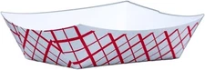 (1000/Case) #25 - 1/4 LB Southern Champion Red Check Paper Food/Snack Trays.