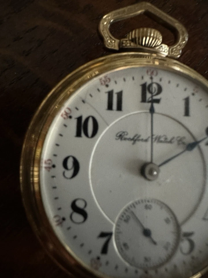 1899 ROCKFORD 21 JEWELS Grade 910 Model 9 18s Pocket Watch 10K plate Lever set - Image 2 of 4