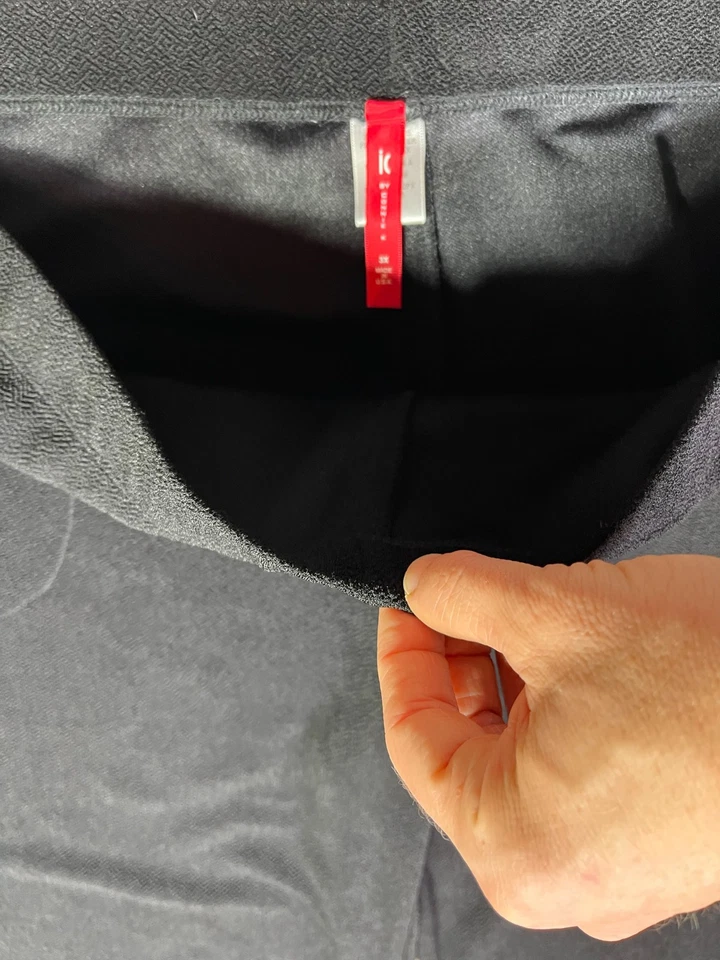 IC by Connie K Size 3X Pull-On Pants Textured Knit Black Pockets - Image 3 of 4