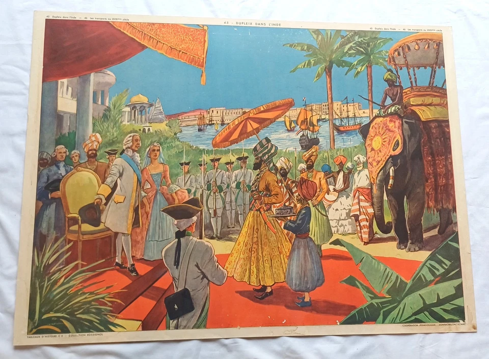 Lot 13 Affiches Scolaires Rossignol  Histoire de France dans leur cadre en bois - Photo 4/4