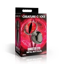XR Brands Creature Cock Sinister Eye Metal Butt Plug Small, New