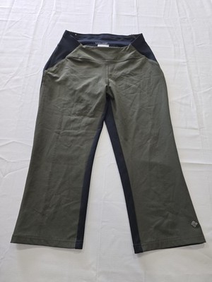 Columbia Omni-Wick Advanced Evaporation Two-Tone Olive & Black Capri Leggings XS