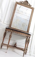 MöBel Stil Barock Konsolentisch Spiegel Holz Italienische Tische Konsolen 2Tlg.