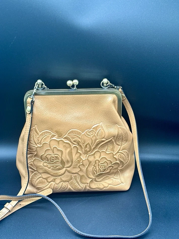 Bandolera Patricia Nash Ashford Floral, Rosa Tooled, Cuero Repujado-*LEER POR FAVOR Foto 2 de 4