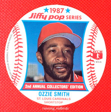 1987 Jiffy Pop Baseball Discs Ozzie Smith #7 HOF - Oddball- 10+ Items Ship FREE!