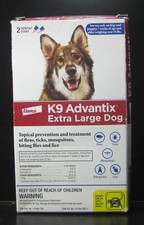 K9 Advantix Flea Tick Mosquitoes Biting Flies Lice Treatment for XL Dog 2 Doses