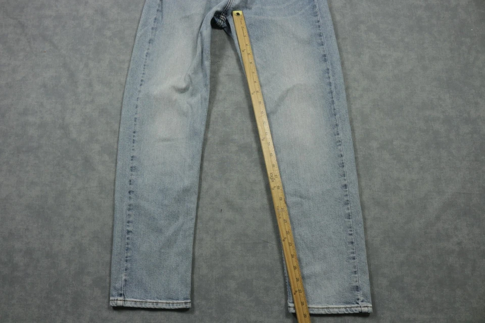 Levis 502 Jeans Mens 33x30 Light Wash Blue Denim Tapered Leg Mid Rise Stretch - Image 3 of 4