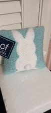 C&F-EASTER COLLECTION-BUNNY BUM EASTER HOOKED PILLOW-MEASURES 8"X8"- NEW-2022