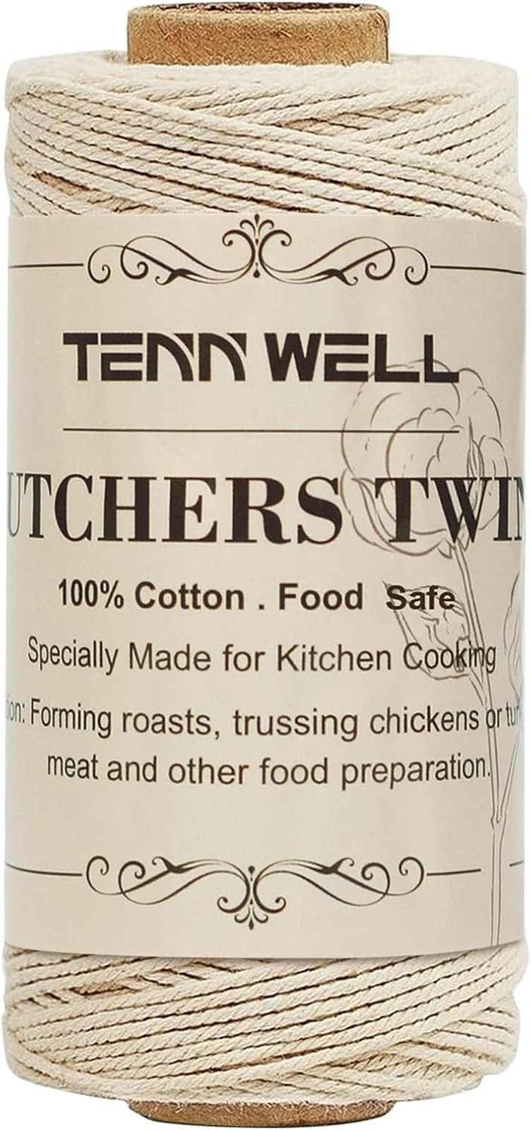 Tenn Well Butchers String, 3Ply 100M Strong Cotton Kitchen Twine Food Safe Oven