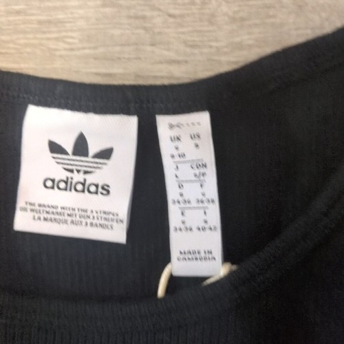 Adidas Vestido sin mangas acanalado negro talla pequeña - Imagen 3 de 7