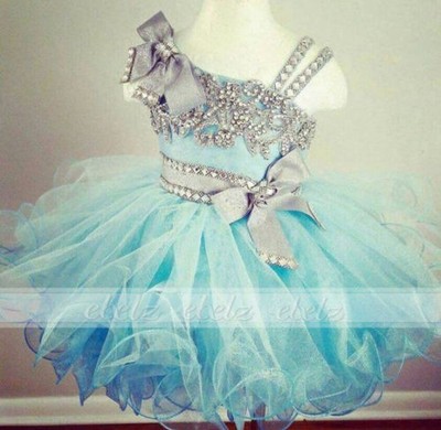 Infant toddle kids mini party pageant dress birthday cupcake dance ball gowns