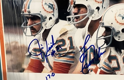 Larry Csonka Jim Kiick Dual Signed custom framed ensemble. Jsa COA. SI - Picture 4 of 6