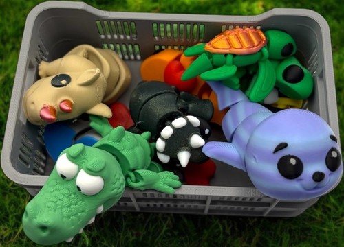 Linda caja de almacenamiento articulada de mercado de animales - 10 animales surtidos juguete inquieto - Imagen 6 de 6