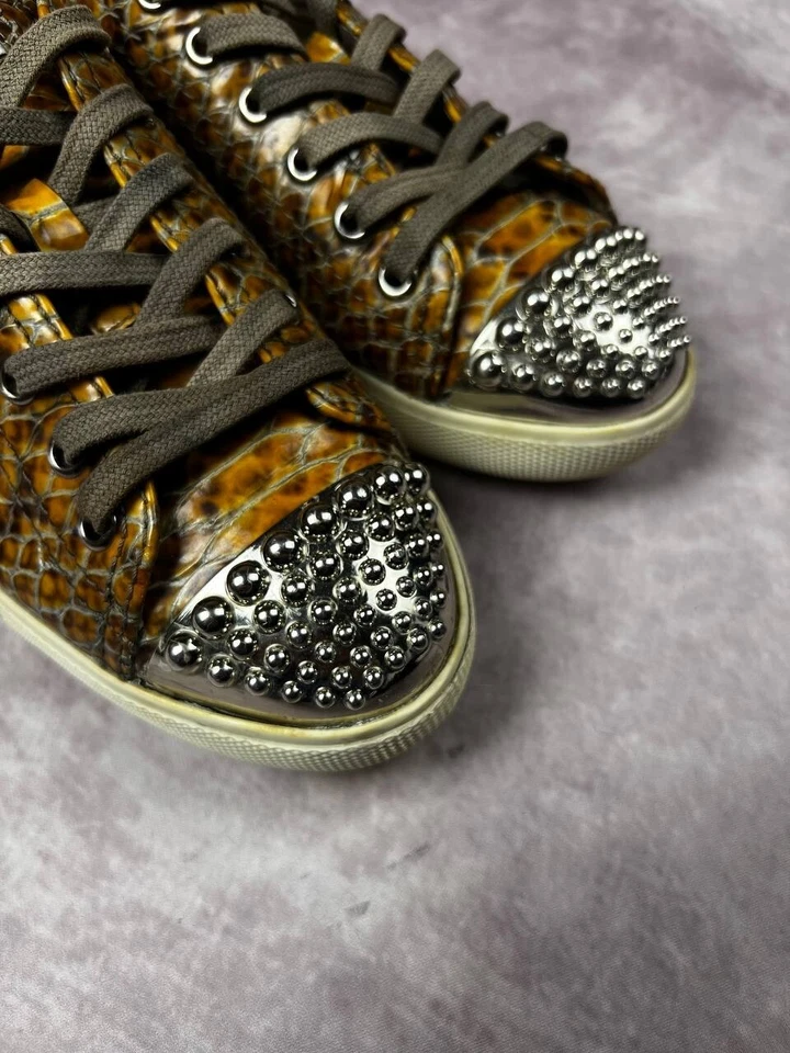 Zapatillas deportivas MIU MIU de charol con estampado de serpiente con tachuelas y puntera para mujer talla 37 Foto 4 de 4