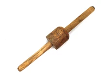 Vintage Antique MUZZLELOADER BALL STARTER - ALL Wood TWO SIDED Beautiful Tool