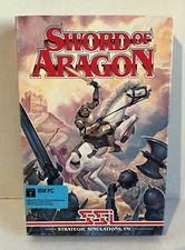 Sword of Aragon IBM PC SSI Strategy Game 5.25" Floppy w Poster Big Box 1989