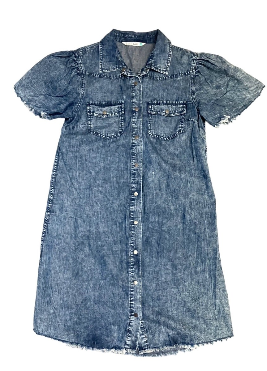 given kale shirt dress Given Kale | Dresses | Given Kale Womens Size Medium Chambray Denim Shift  Dress Tropical Floral