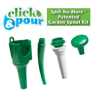 Click and Pour 5 Pc Funnels Garden Spout Kit Transferring Fluids No Mess Kitchen