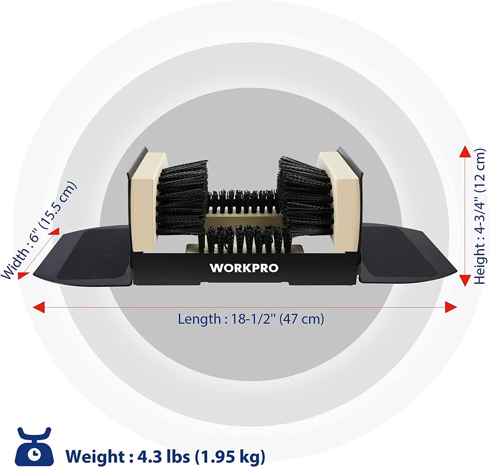 WORKPRO Limpiador de botas Resistente Raspador de limpieza de botas Cepillo Zapato Herramienta de limpieza de barro Foto 4 de 4