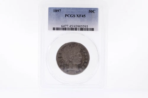 1897 P Barber Half Dollar Coin 50C PCGS XF45 XF 45 90% Silver