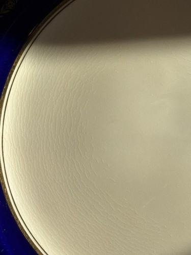 Vtg Minton Davis Collamore & Co. Ltd. Cobalt Gold Swag Dinner Plate K230 Pair - Picture 7 of 7