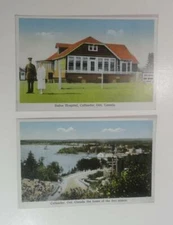 2 TWO VINTAGE POST CARDS CALLANDER ONTARIOR CANADA DAFOE HOSPITAL DIONNE QUINTS