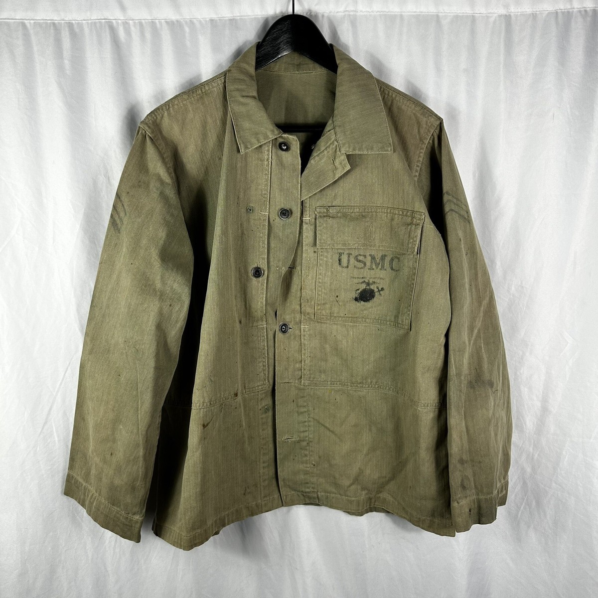 Original WWII USMC P44 HBT stenciled Jacket