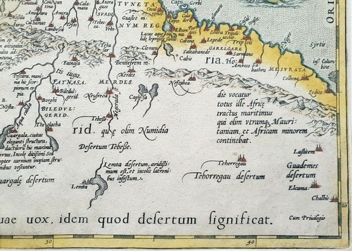 XVI ème - Afrique La Barbarie Rare Belle Carte par Ortelius 65x50 Editée en 1572 - Picture 4 of 6