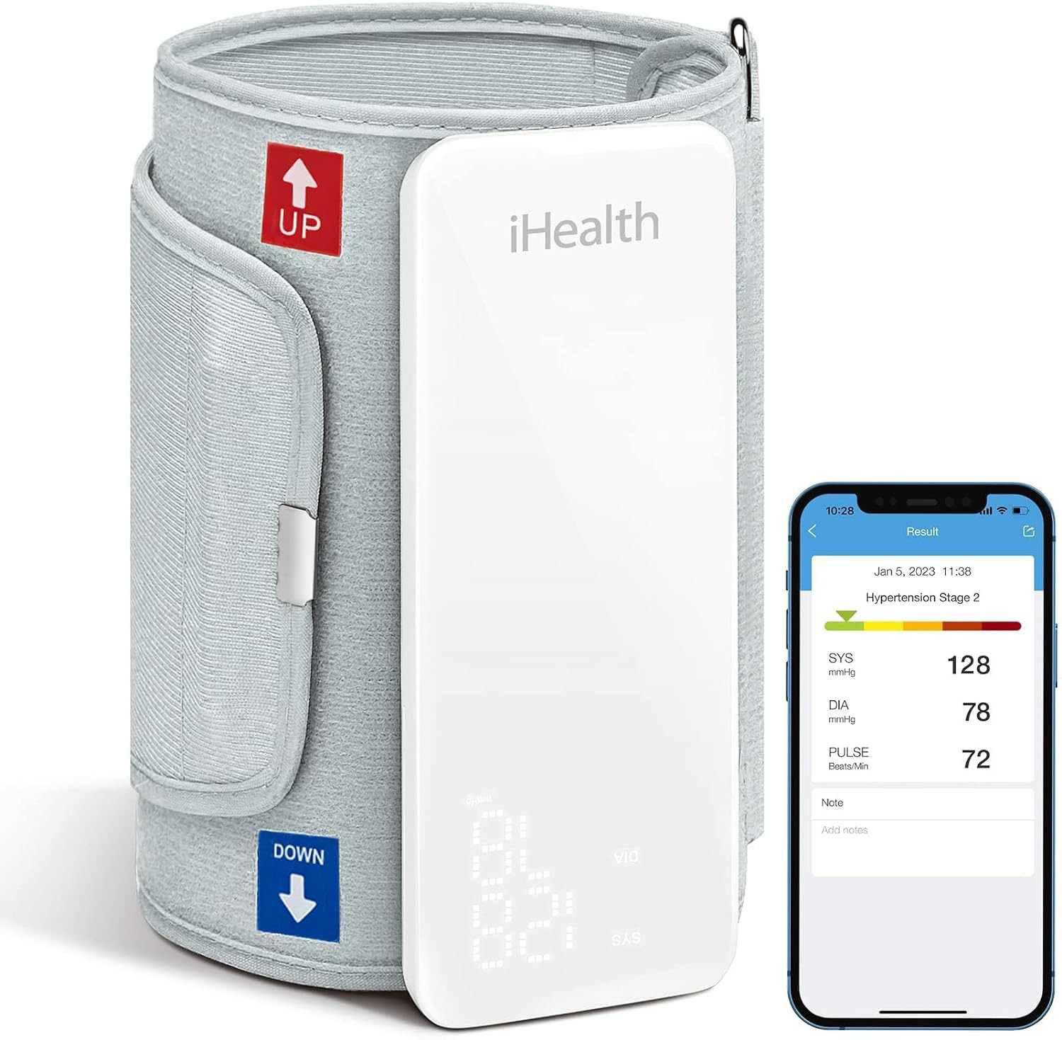 IHealth Neo Wireless Blood Pressure Monitor, Upper Arm Cuff, Bluetooth Blood & &