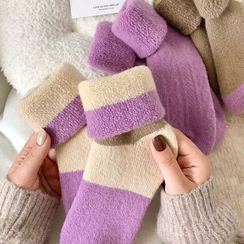 4/1Pairs Womens Soft Cotton Winter Thick Knit Thermal Warm Crew Cozy Boot Socks - Picture 10 of 18