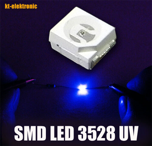 10 Stück SMD LED 3528 PLCC2  UV ultraviolett 390nm - Afbeelding 1 van 1