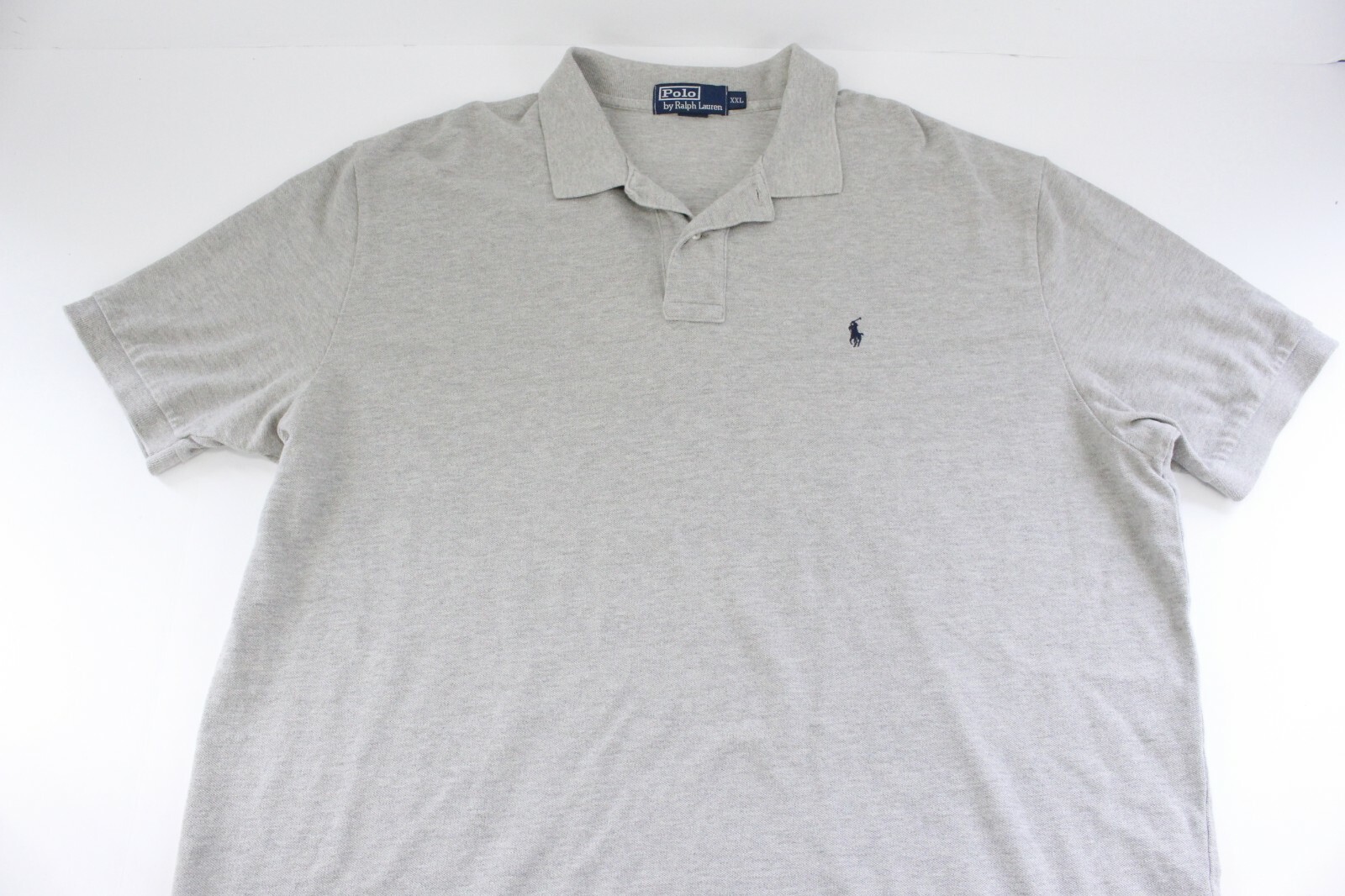 PONY Polo Ralph Lauren camicia uomo taglia XXL grigio erica polo con frangia blu