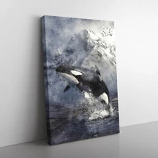 Killer Whale Canvas Wall Art Print Framed Picture Home Decor Living Room Bedroom