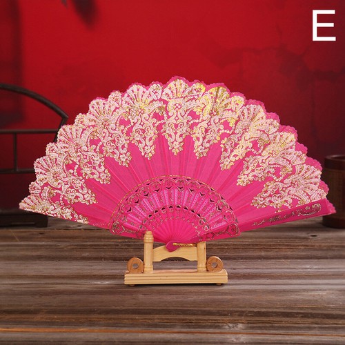 Lace Folding Fan Hand Held Silk Wedding Dance Party Flower Nice Spanish Style p - Picture 25 of 30