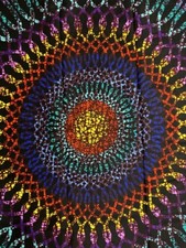 African Print Fabric, Ankara - Blue, Orange, Yellow Fabric