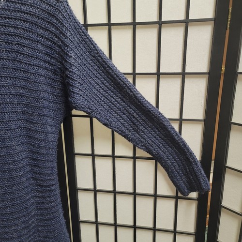 MYSTREE Round Neck Long Sleeve Blue Pullover Chunky Knit Sweater Womens L O20 - Picture 11 of 20