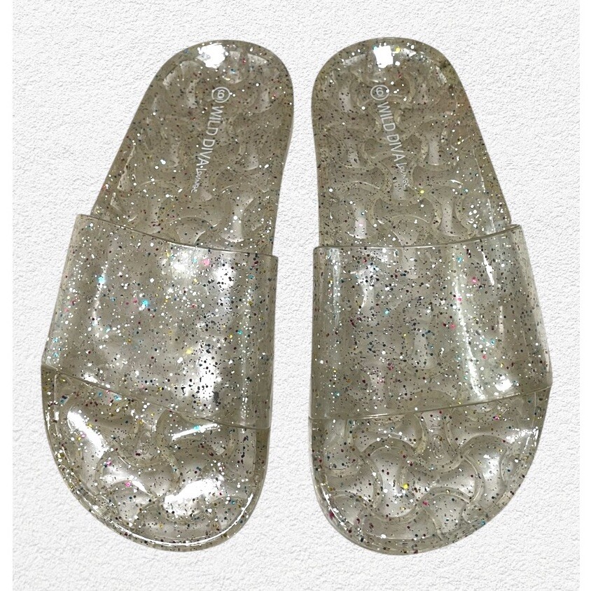 PANTOFOLA D’ORO Sandalo Wild Diva oro plateau gelatina trasparente con glitter taglia 6