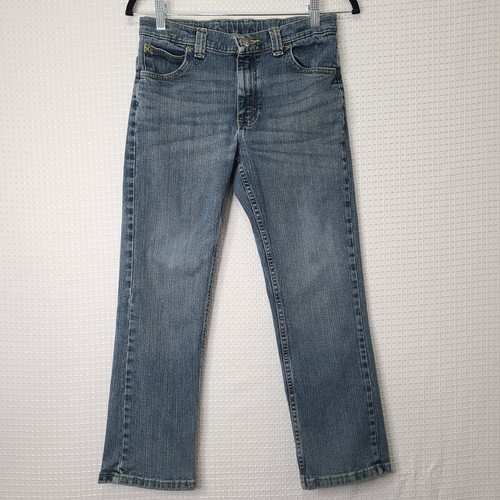 Vtg Wrangler Kids Boys Sz 12 Husky Blue Denim Jeans Retro Pockets Durable - Picture 2 of 17