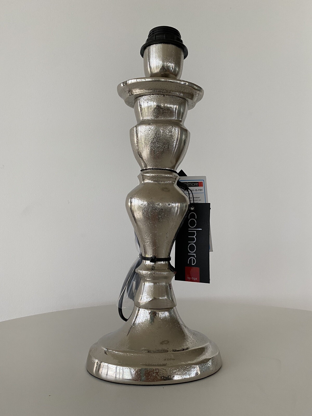 COLMORE Leuchte Alu Silber Tischleuchte Lampenfuß Maritim Style Luxus 39 cm