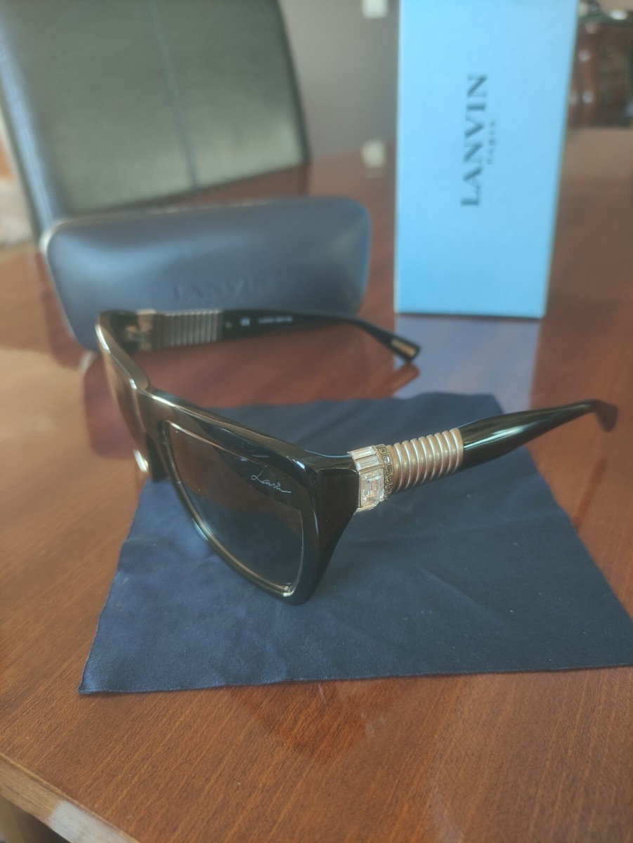 Lanvin Glossy Black Women Swarovski Crystals Sunglasses  display picture 1