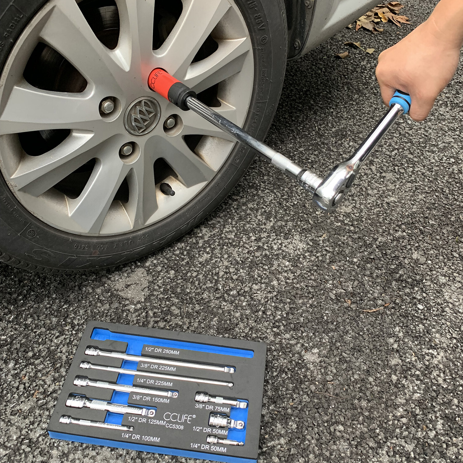 9tlg KippVerlängerung 14 12 38 Ratsche Verlängerung Steckschlüssel Adapter