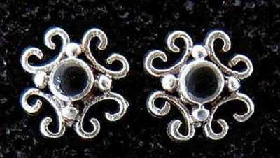 Nastia Mittelalter Onyx Ohrstecker 925er Silber Symbol Schmuck NEU