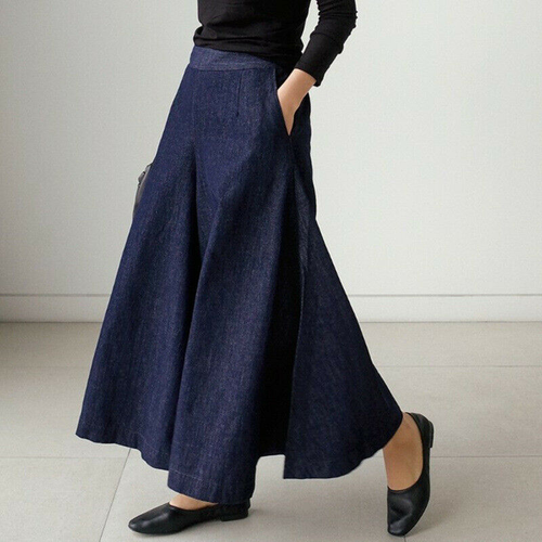 Hot Women Loose Straight Wide Legs Denim Pants Fashion High Waist Trousers Party - Picture 3 of 10