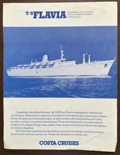 FLAVIA (Costa) c1970 DECK PLAN - NEWLY REFURBISHED