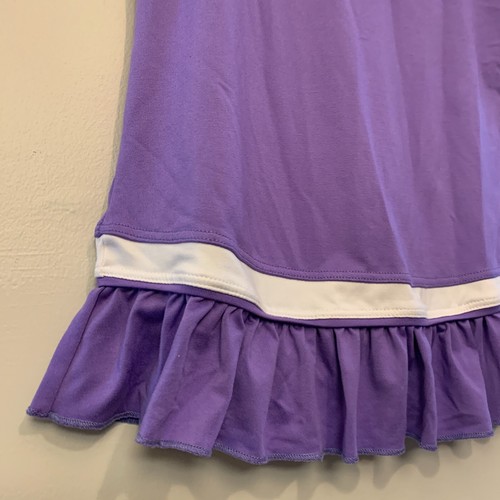 Little Miss Tennis Dress Purple White With Ruffles Size 4 5 - Picture 11 of 12