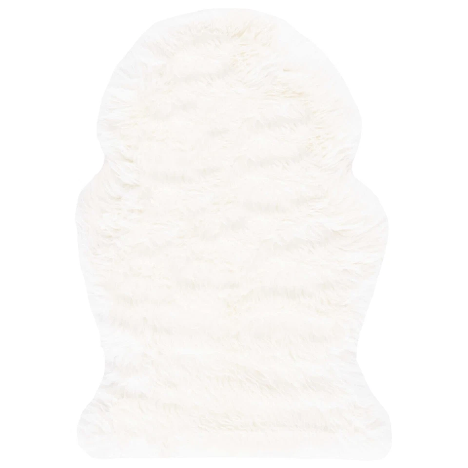 SAFAVIEH Rustic Modern Genuine Natural Luxurious Soft Sheepskin Area Rug White - Image 4 of 4