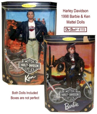 Mattel 1998 Harley-Davidson Barbie & Ken Collector Dolls Gift Set - NRFB, VGC