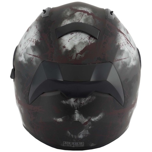 VCAN H128 RAGE SKULL DEMON MONSTER MOTORCYCLE FULL FACE HELMET - DUAL VISOR - Picture 1 of 4